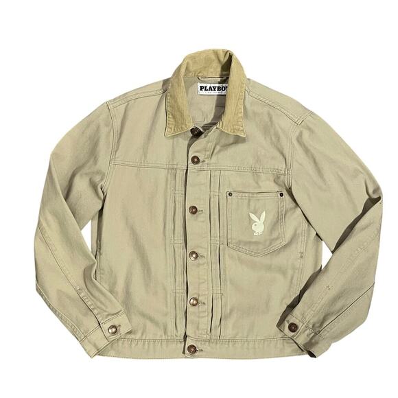 Playboy by Pacsun Mens Pumice Stone Denim Jacket Size Medium - Picture 2 of 14